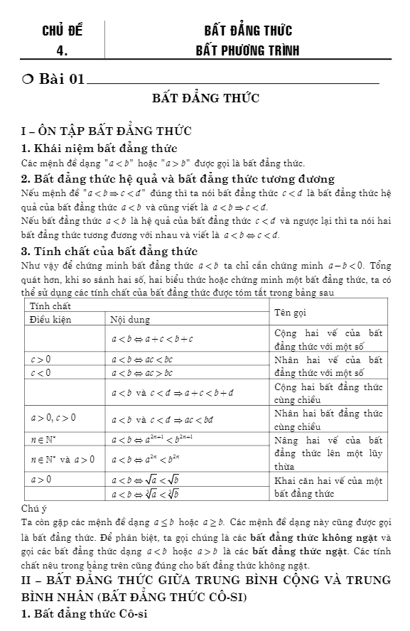 Bài tập bất đẳng thức và bất phương trình có lời giải chi tiết - Nguyễn Phú Khánh, Huỳnh Đức Khánh
